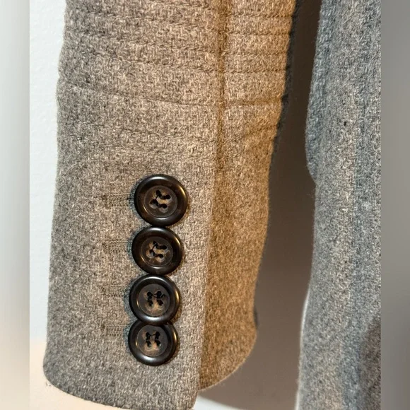 J Crew Women Gray Wool Blend Peacoat Belted Pockets Size 4 EUC - Picture 2 of 11